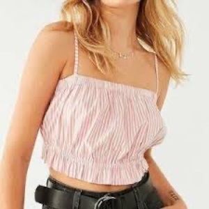 Urban Outfitters Kimchi Blue Pink & White stripe Croptop Size XS